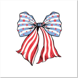 Coquette American Flag Funny Independence Day Posters and Art